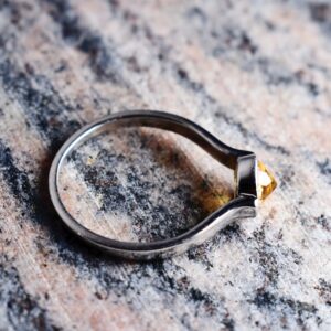 Citrine Flat Cone Ring.