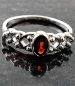 Garnet Celtic Ornate Ring.