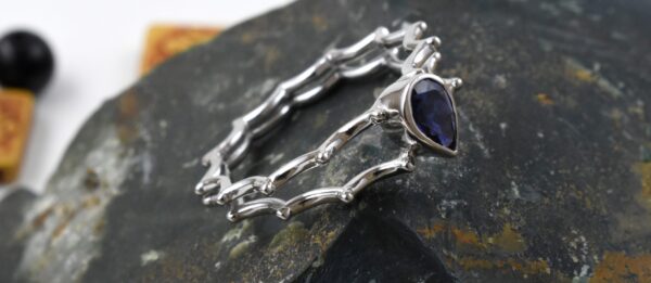 Natural Iolite Elegant Blue Classy Ring.