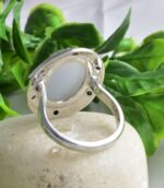 Oval MoonStone,Black Onyx Unique Spiritual Ring.