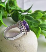 Estate Silver Ruby Amethyst Accents Ring.