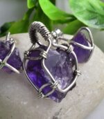 Raw Natural Amethyst,Wire Wrapped Spiritual Pendant.