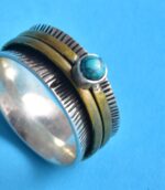 Silver Turquoise Meditation Fidget Ring.